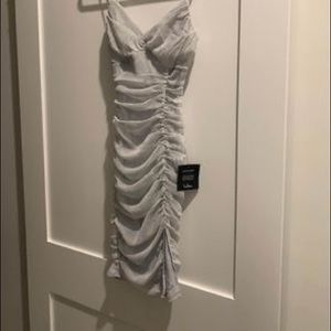 XS Lulus silver metallic bodycon dress!